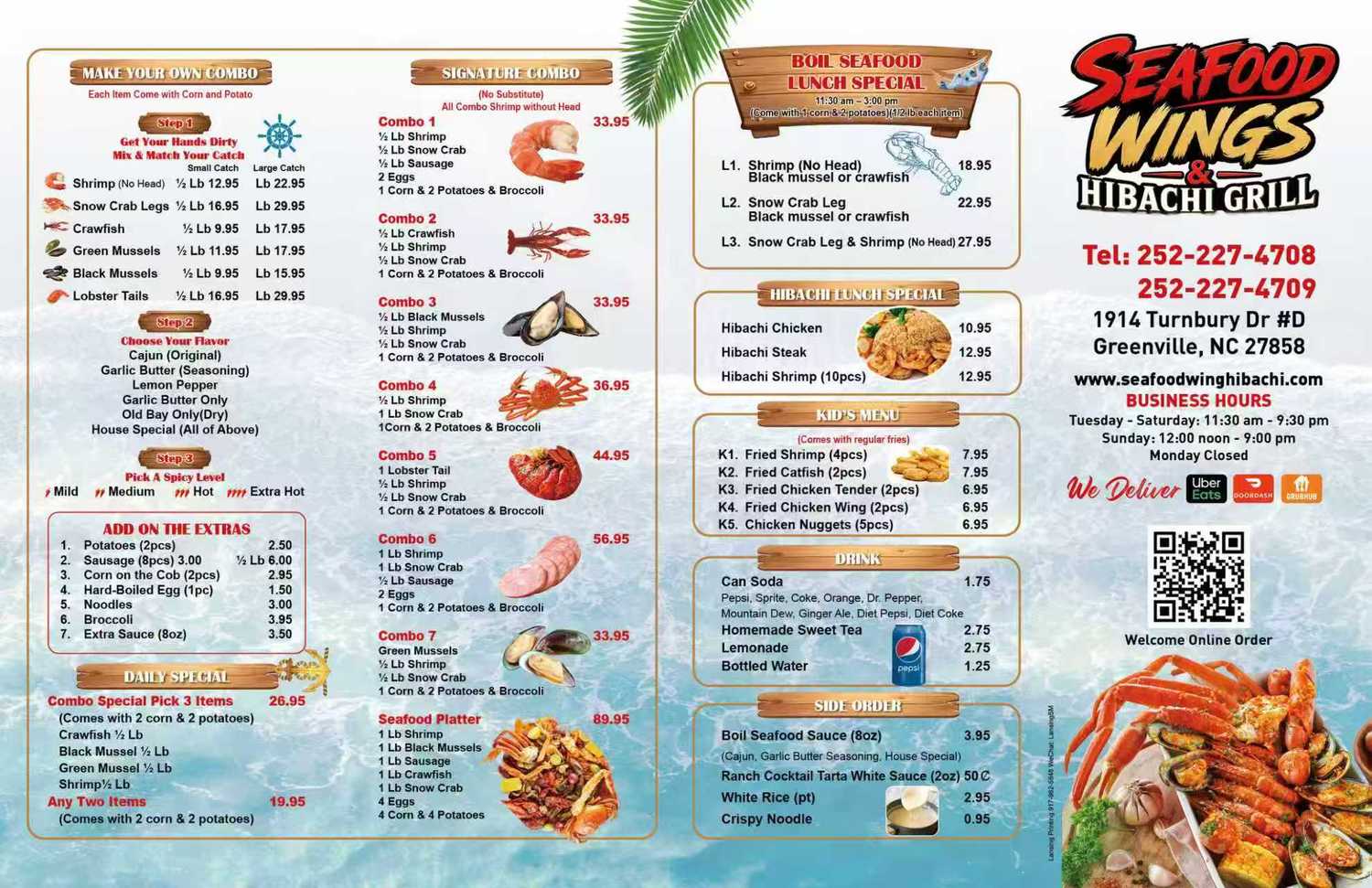 Restaurant menu 2, detailed description provided below